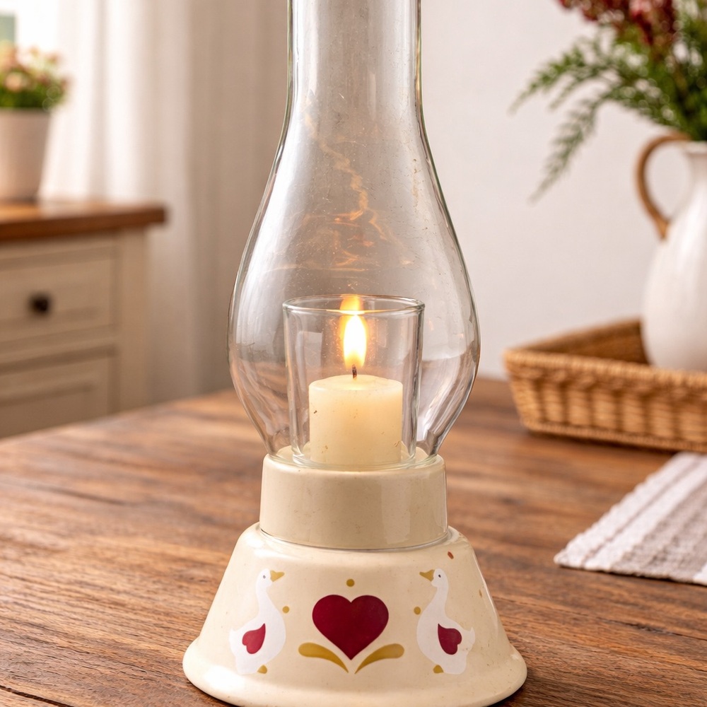 Vintage Country Candle Light Hurricane Lamp Goose - Picture 7 of 7